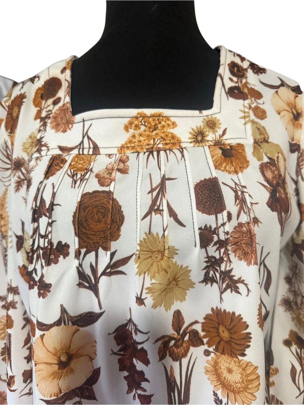 Vintage Botanical Floral Shift Dress Whimsigoth Goblincore Cottagecore Autumn L
